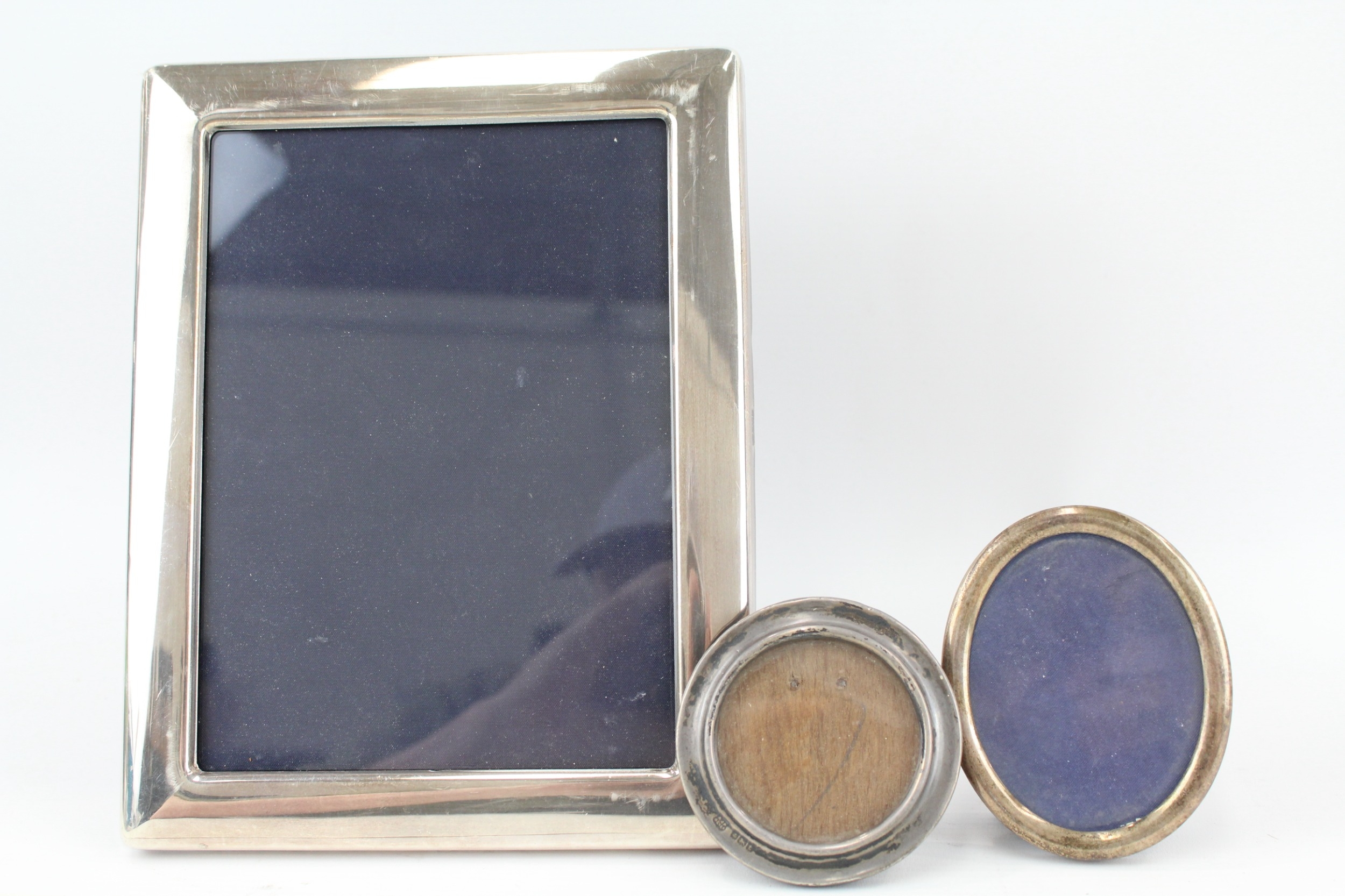 3 x .925 sterling silver photograph frames