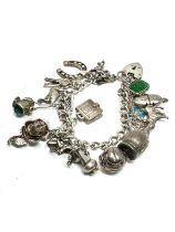 Vintage silver charm bracelet weight 50g