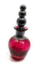 Art Glass And Silver overlay Mounted Perfume Bottle measures approx height approx 11cm in good