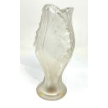 Lalique France Crystal Iris Vase measures approx height approx 23cm