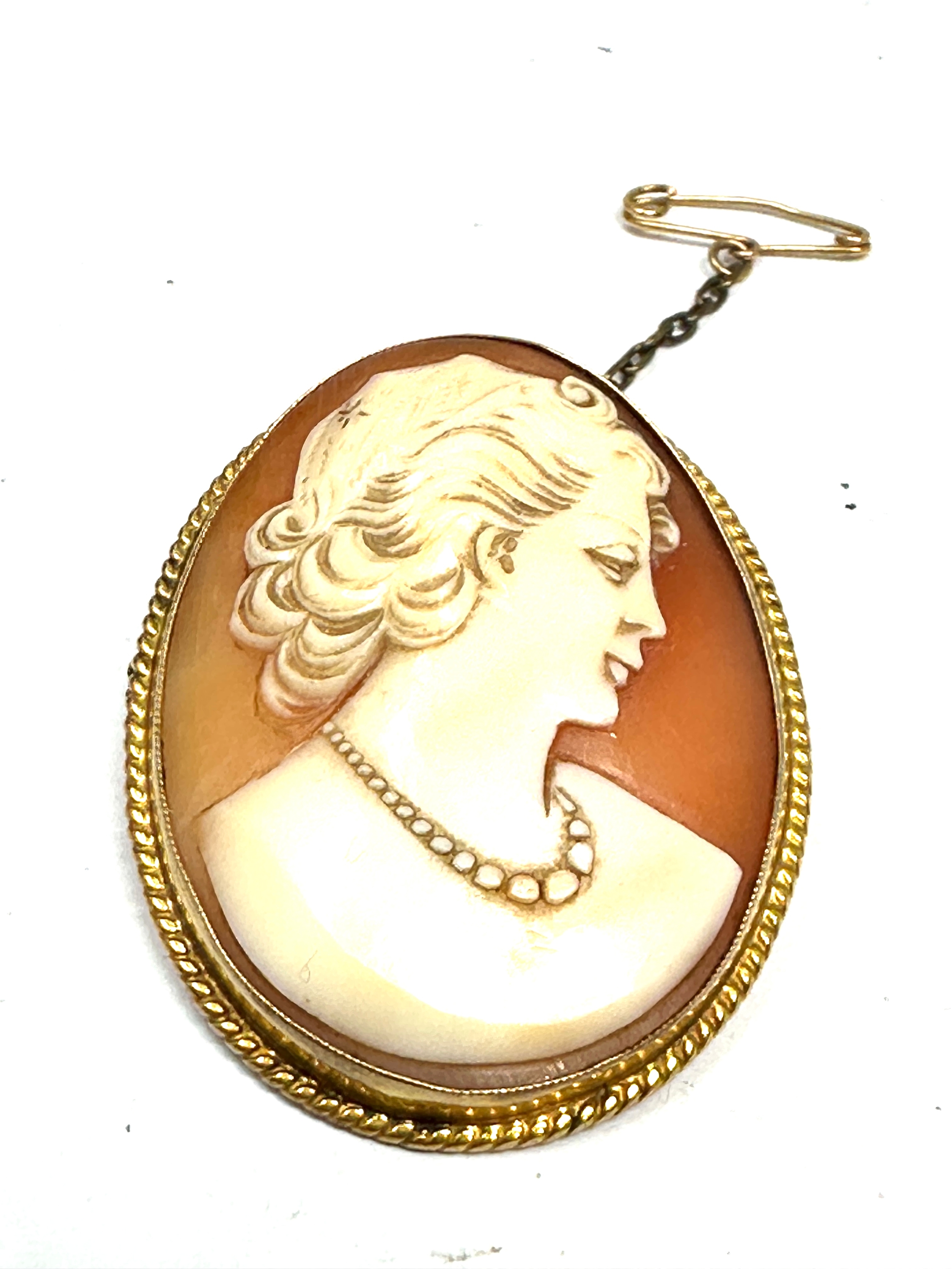 vintage 9ct gold cameo brooch weight 10.4g