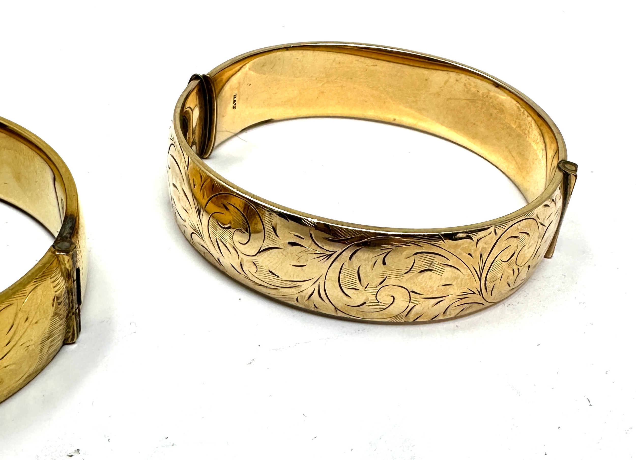 2 Vintage rolled gold 1/5 9ct gold bangles weight 62g - Image 3 of 6