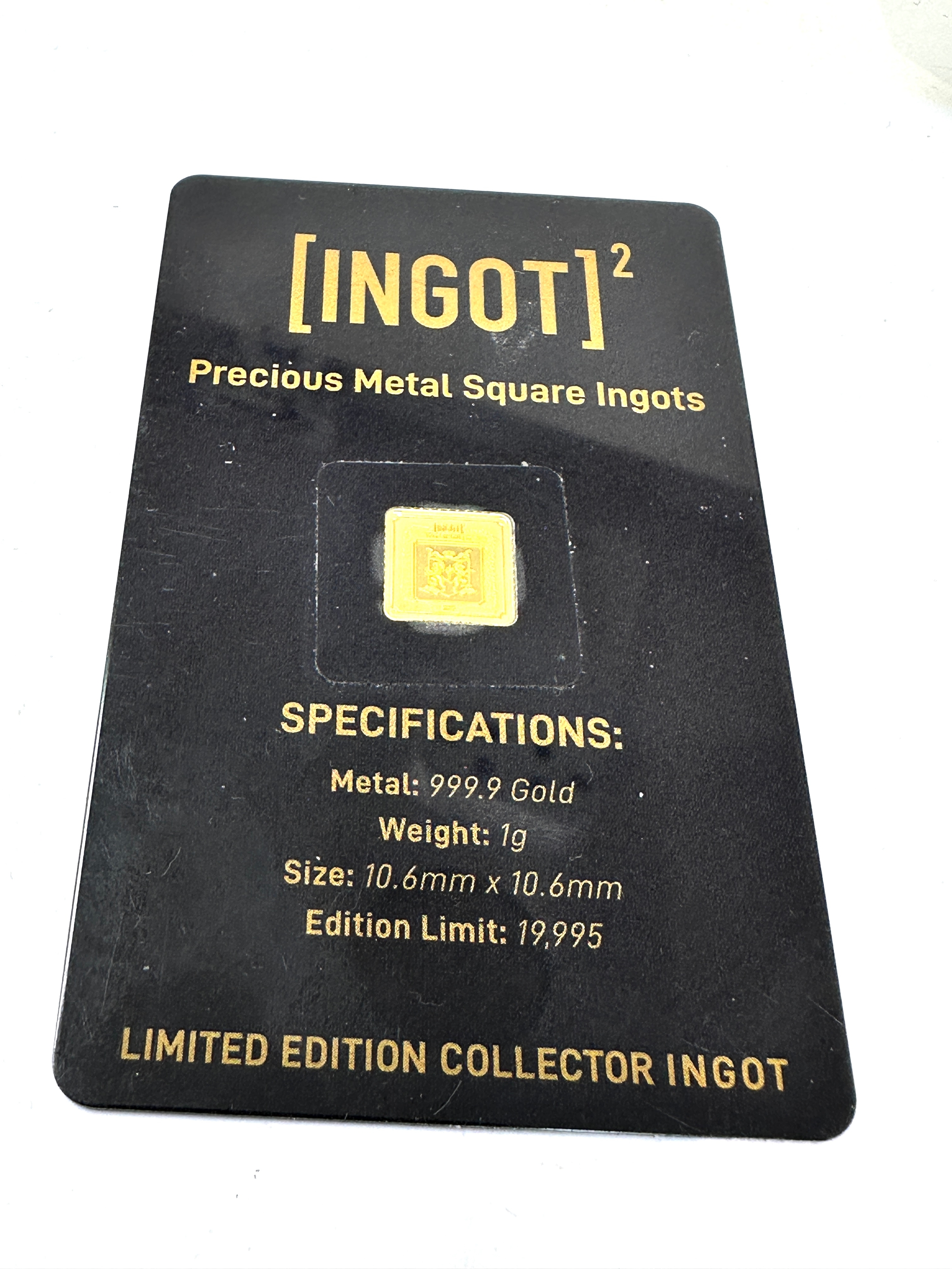 999.9 gold ingot limited edition sealed weight 1g