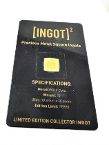 999.9 gold ingot limited edition sealed weight 1g