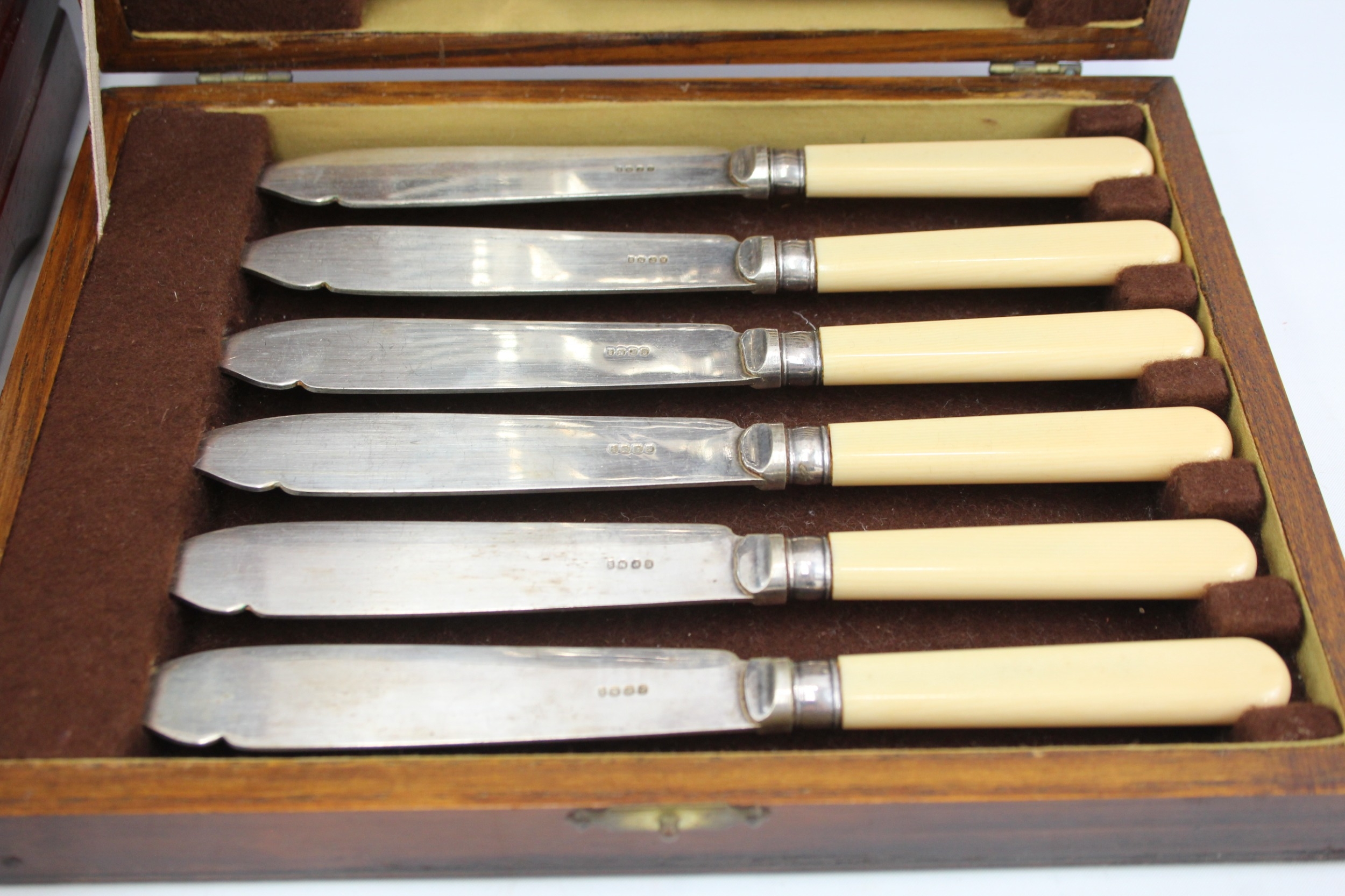 Vintage Cutlery Sets Elkington Parkin Stainless & Fish Set Wooden Canteen x 2 - Image 6 of 7