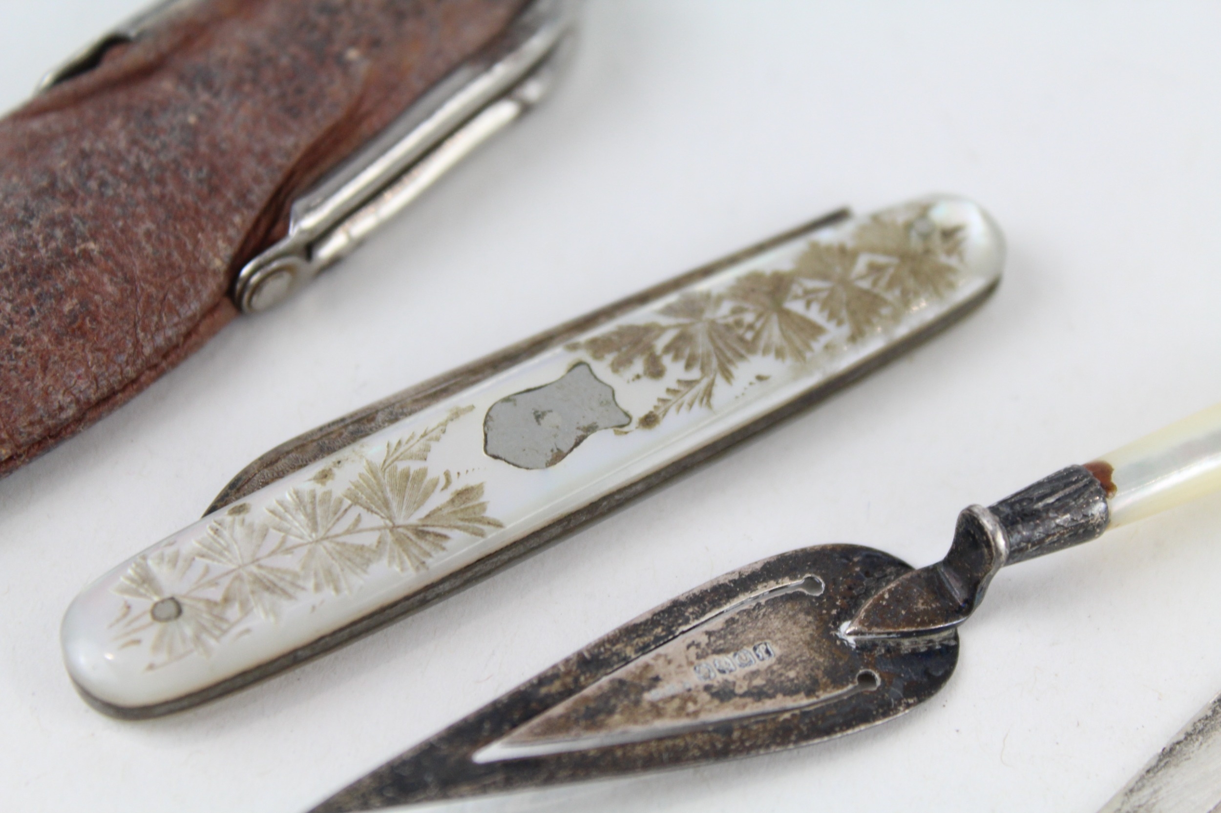 3 x .925 sterling bookmarks & pocket knife - Bild 2 aus 4