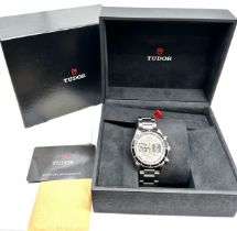 TUDOR Chronograph 70330N Heritage Chrono Grey Dial new condition box and guarantee card