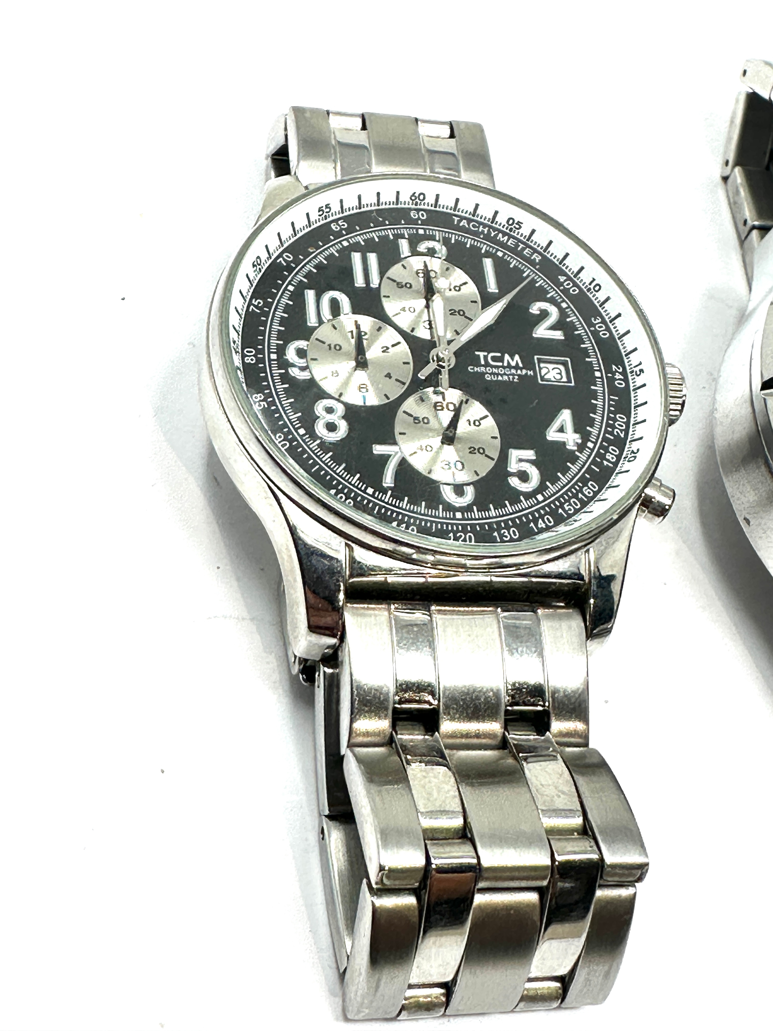 selection of gents chronograph quartz wristwatches inc TCM , Curren & skalon all will need new - Image 2 of 4