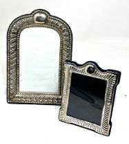 2 Silver picture frames largest measures approx 19.5cm by 13cm