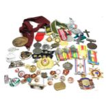 Large collection of badges medals etc