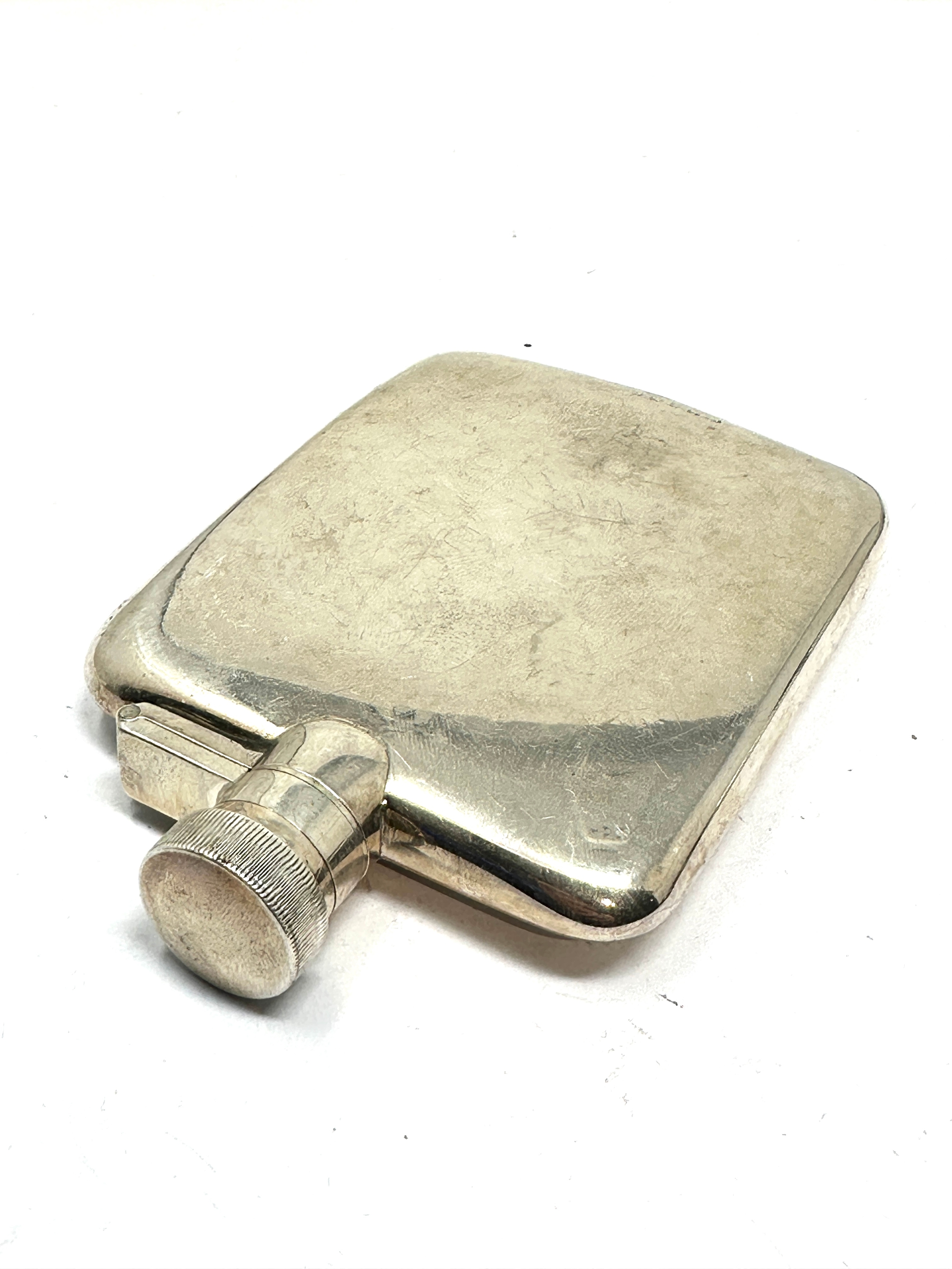 Vintage silver Hip Flask Birmingham silver hallmarks weight 160g - Image 2 of 4