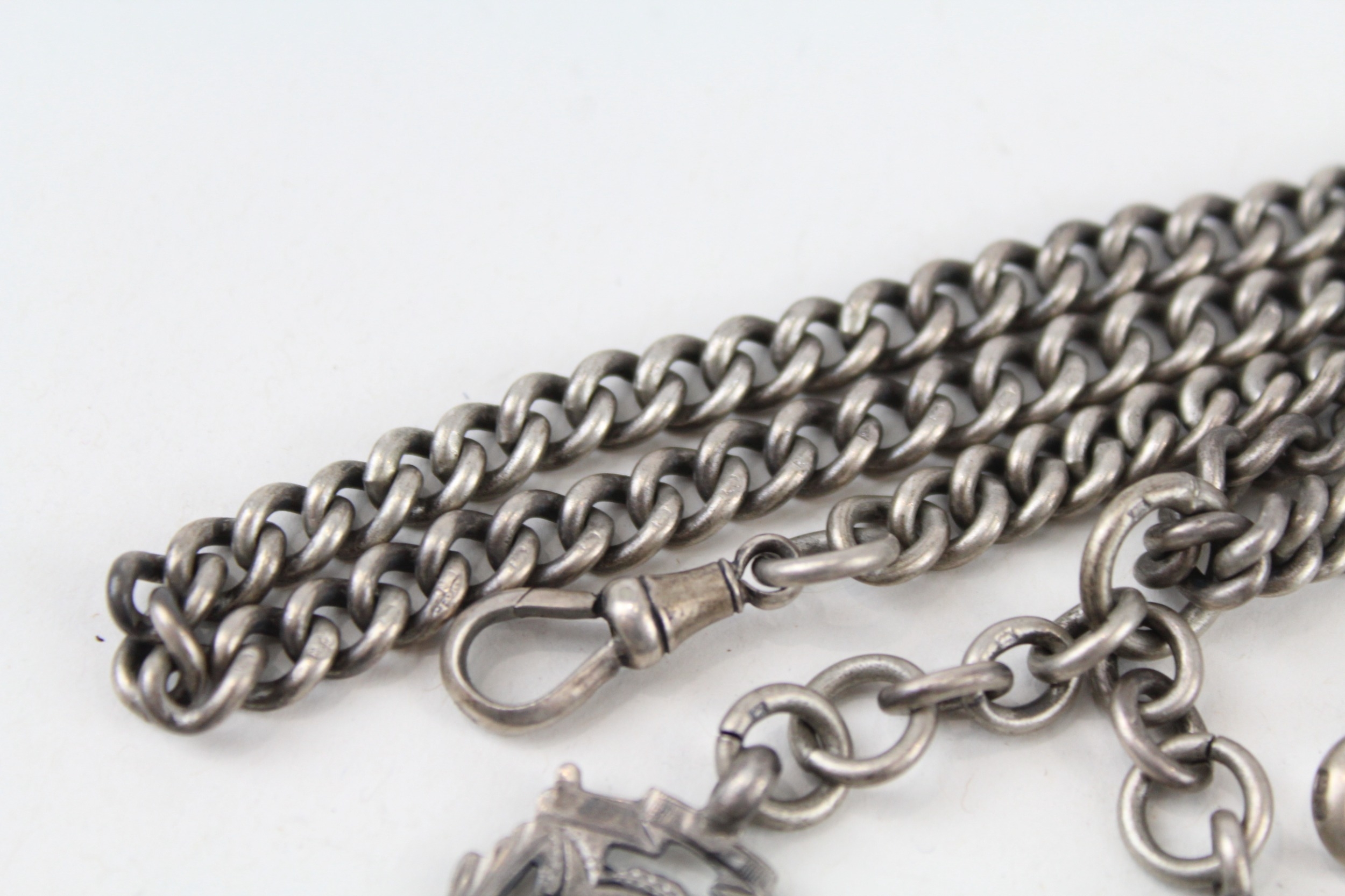 .925 sterling fob w/ albert - Image 4 of 5