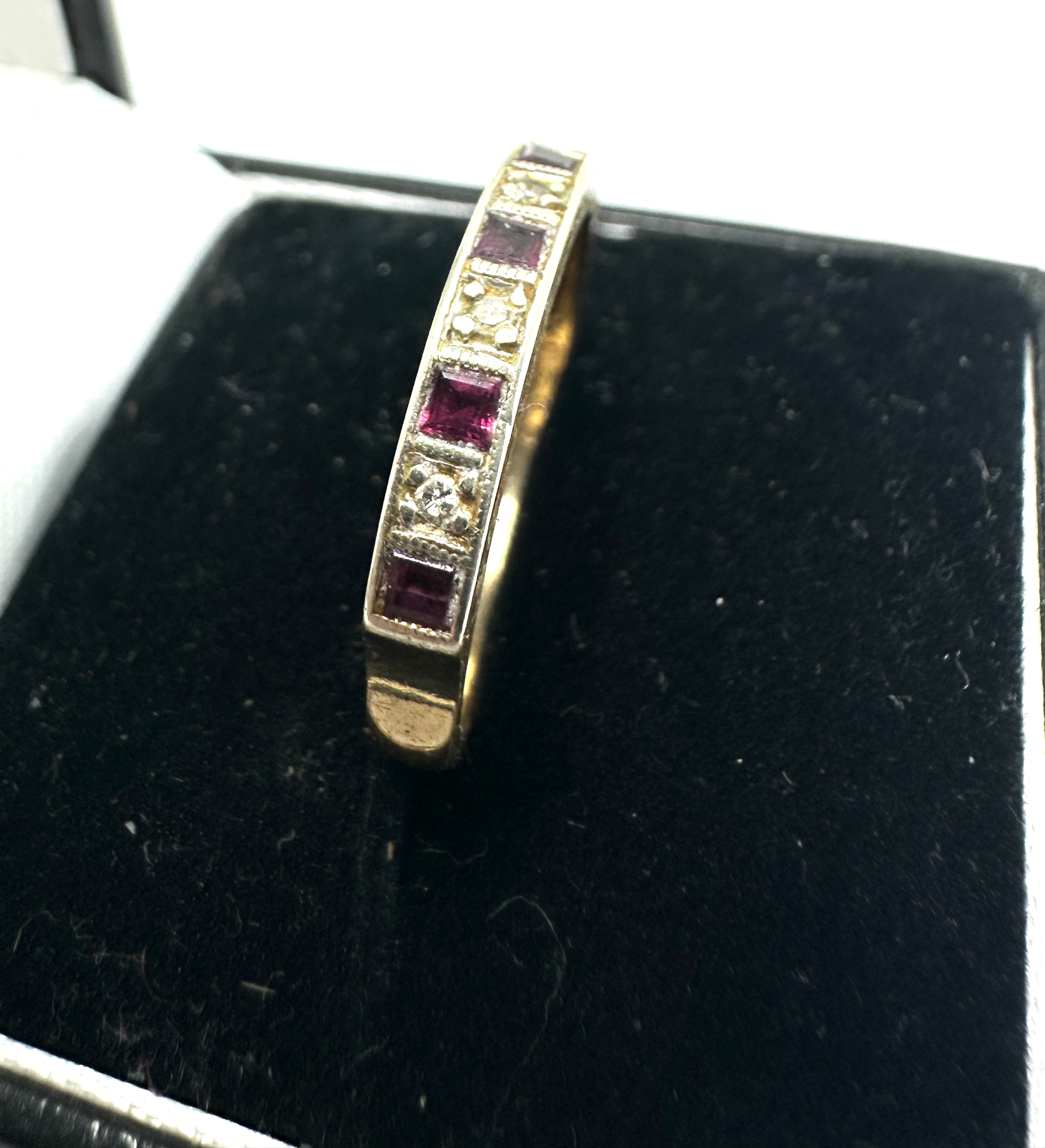 9ct gold amethyst & diamond ring weight 2.5g - Image 2 of 4