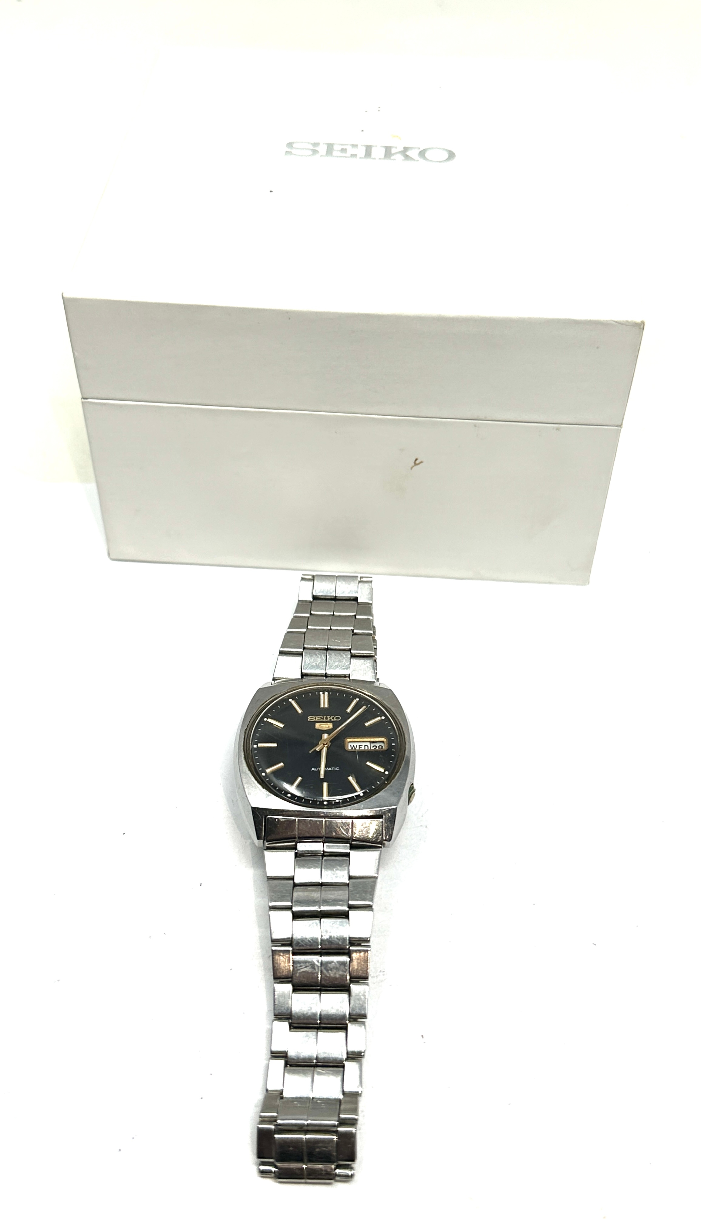 Boxed gents seiko automatic wristwatch 6309-848a the watch is ticking