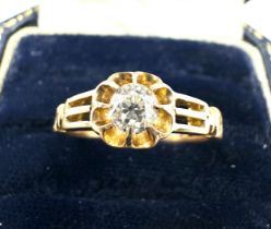 Antique 18ct old cut diamond ring weight 3.5g