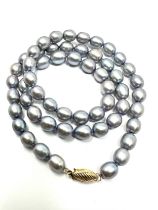 14ct gold clasp cultured pearl necklace weight 25g