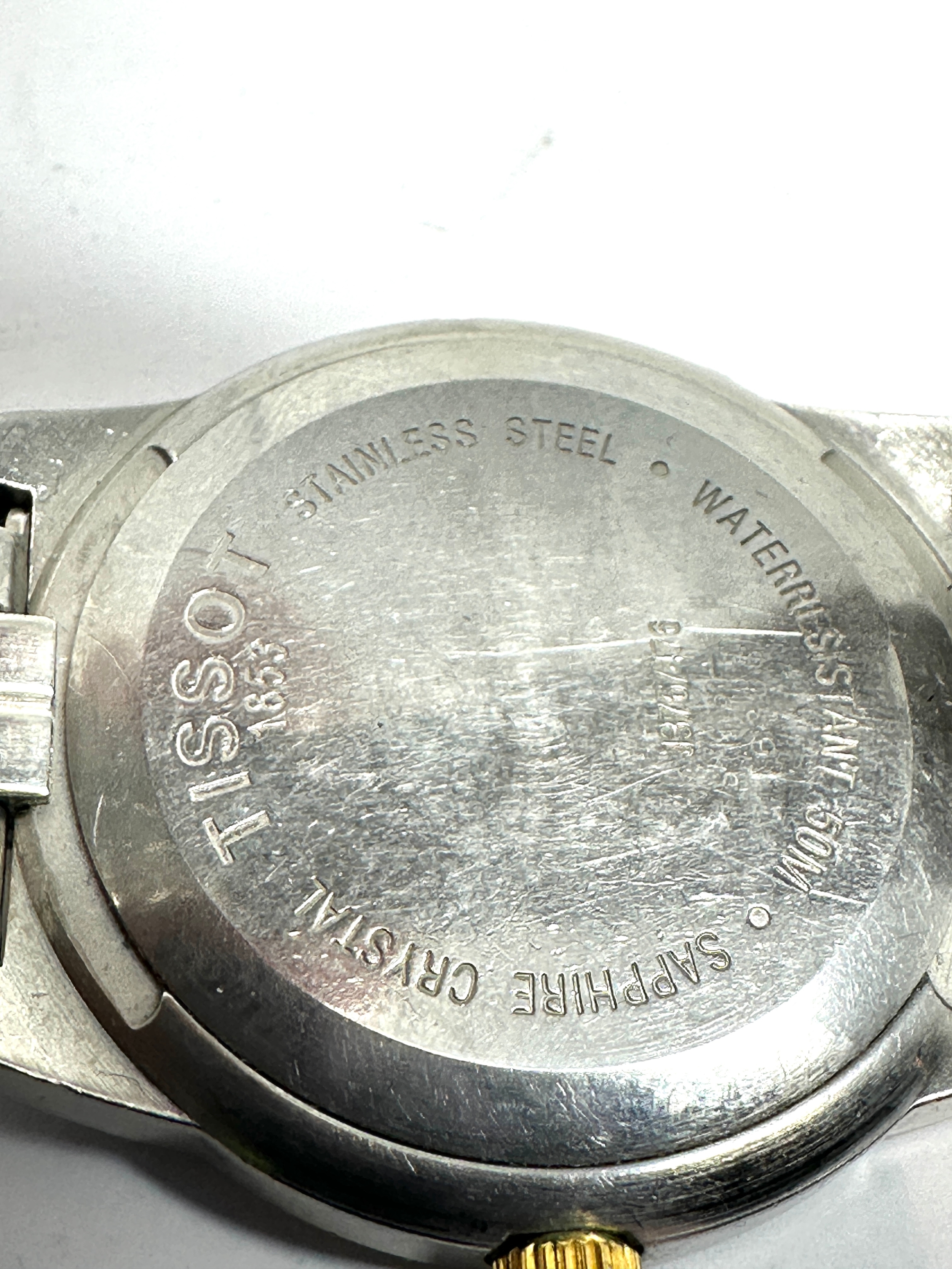 Gentys Tissot 1853 pr50 quartz wristwatch j376/476 the watch is ticking - Image 4 of 4