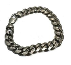 Vintage chinky silver curb link bracelet weight 52g