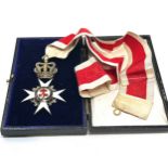 A silver-gilt and enamel Masonic Knights Templar sash jewel boxed