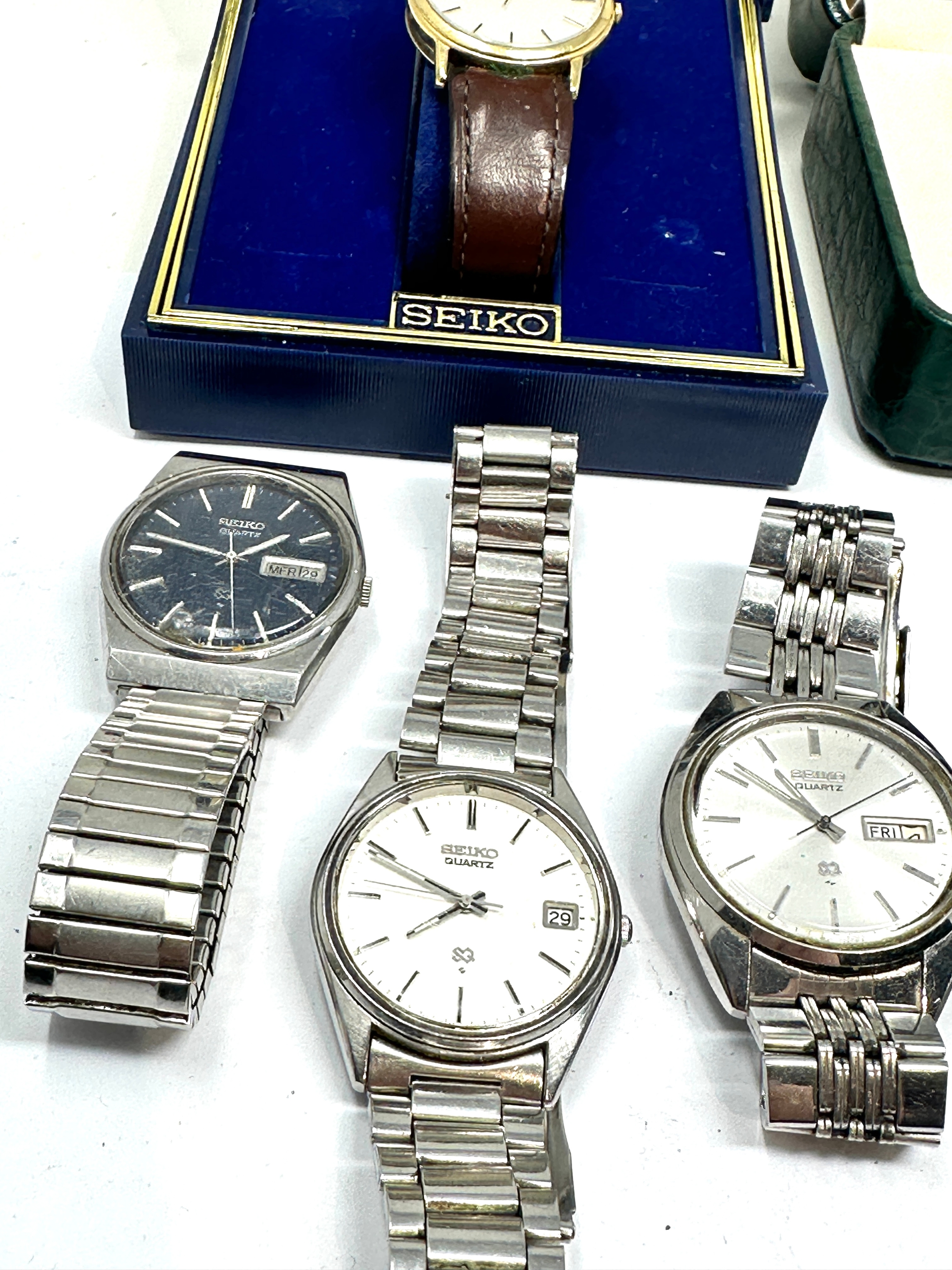 Selection of vintage & later gents seiko quartz wristwatches all untested - Image 2 of 5