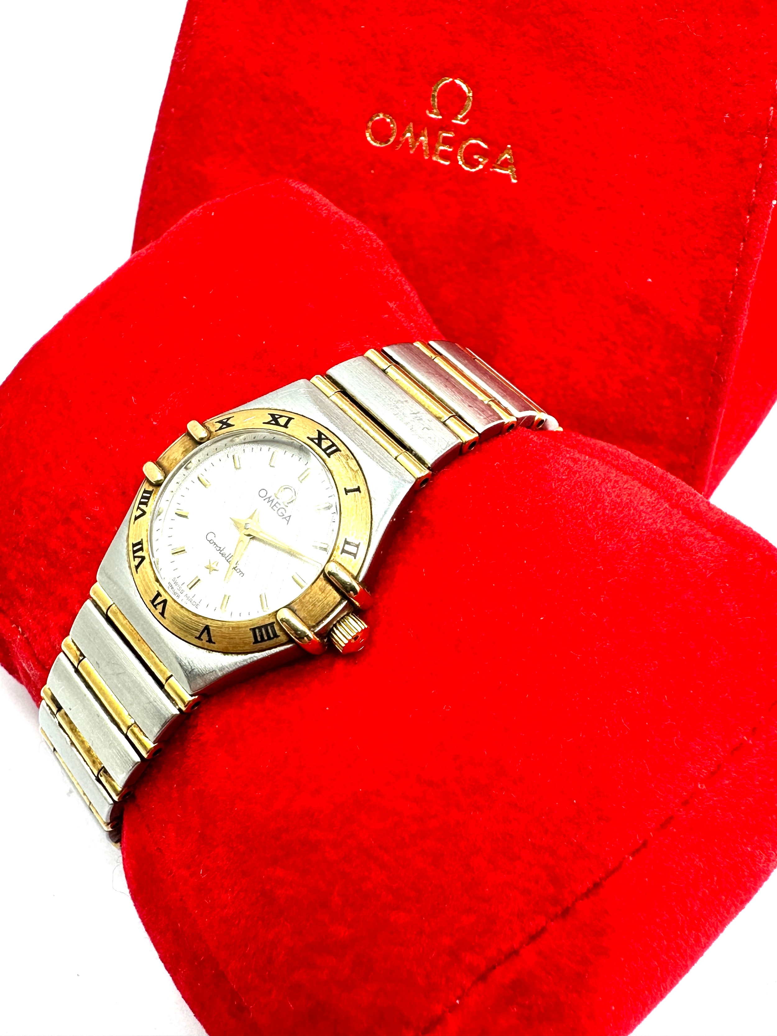 Omega constellation ladies WristWatch 18k/SS Quartz movement the watch is ticking original bag & 3 - Image 3 of 7