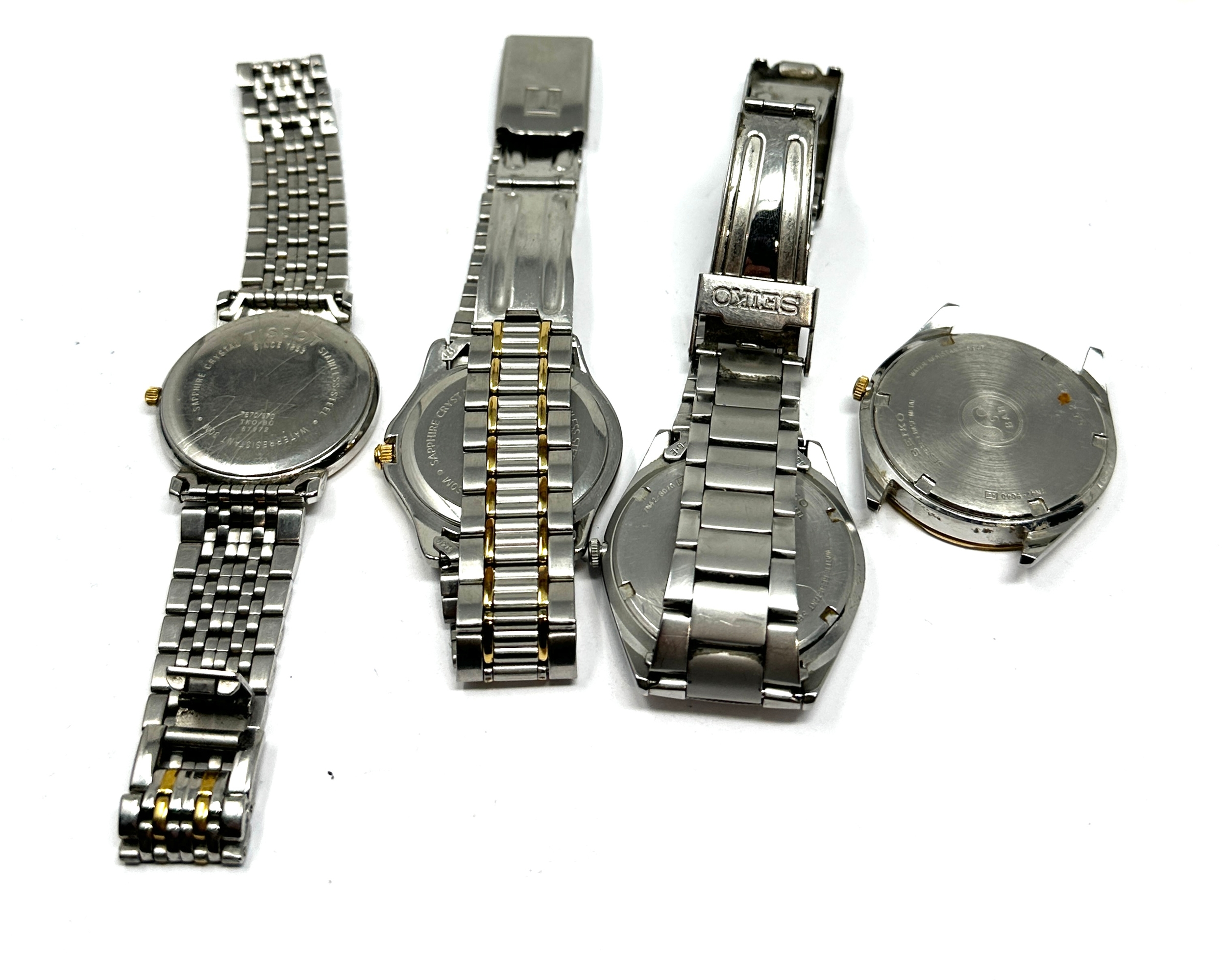 4 gemts quartz wristwatches tissot 1853 & seiko untested - Image 4 of 4