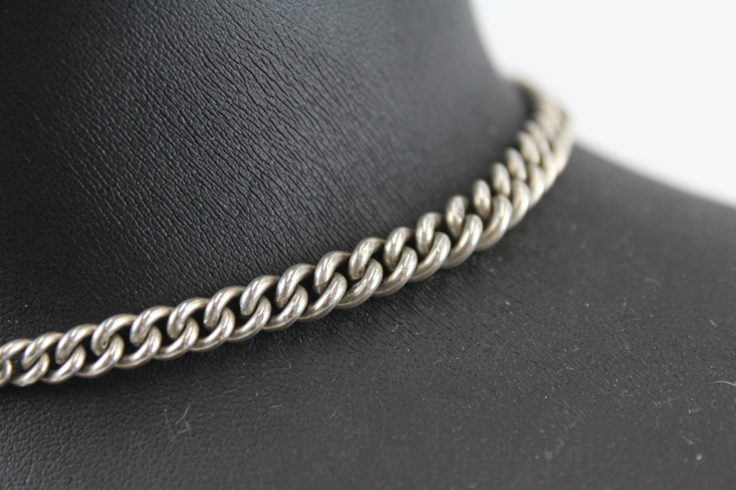 An antique silver double Albert watch chain (31g) - Image 4 of 5