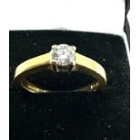 18ct gold diamond solitaire ring 0.25ct diamond weight 3.9g