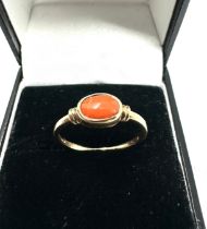 9ct gold coral ring weight 1.5g