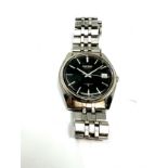 Seiko automatic gents wristwatch black dial 6308-8010 the watch is ticking