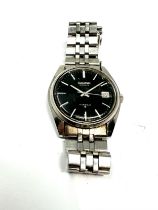 Seiko automatic gents wristwatch black dial 6308-8010 the watch is ticking