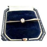 Antique 14ct gold old cut diamond ring set with central diamond that measures approx 4mm diameter