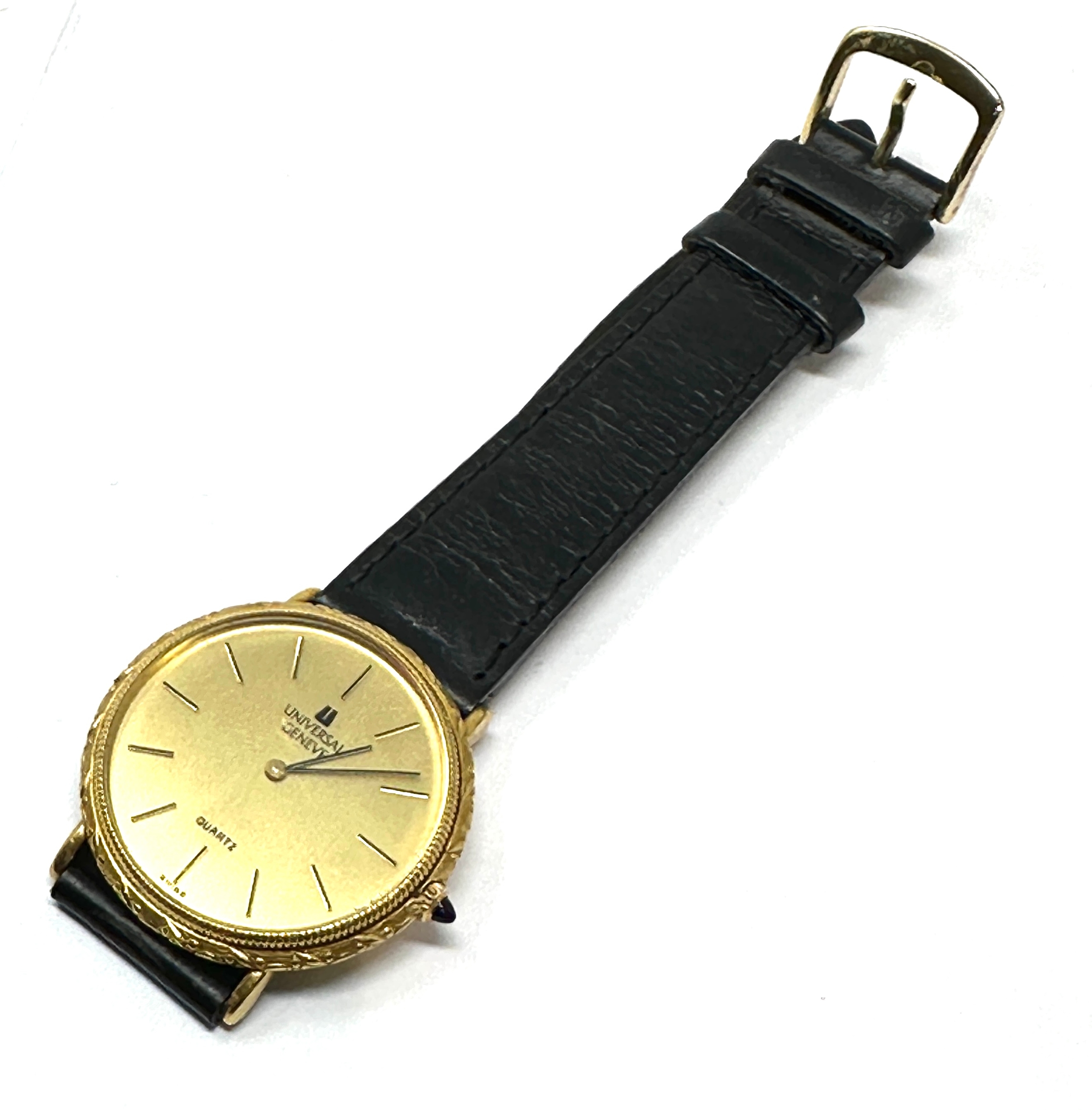 18ct gold universal geneve quartz gents wristwatch the watch is untested will require new battery - Image 5 of 5