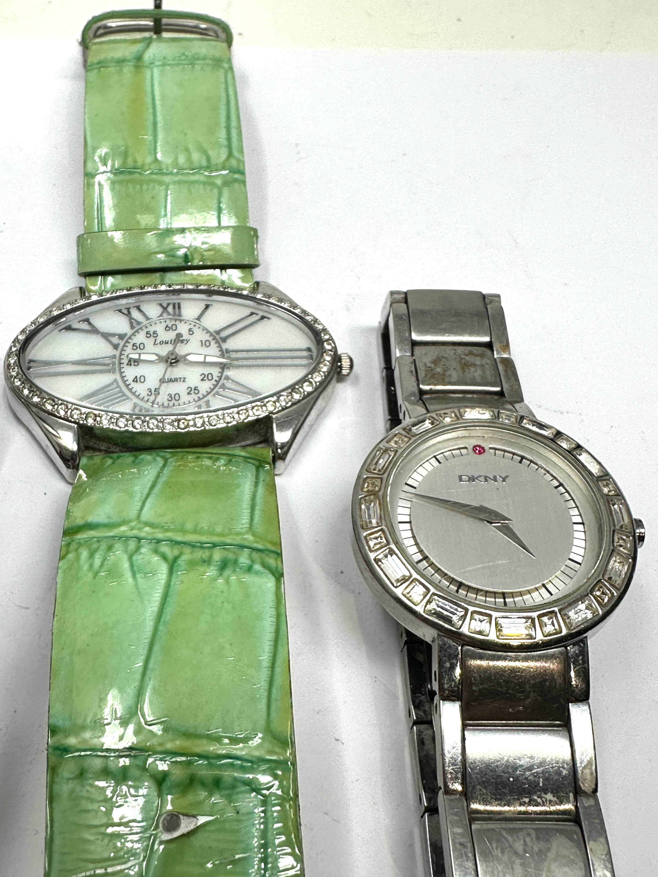 5 ladies wristwatches quartz includes calvin klein tag heuer dkny movado etc possibly need new - Image 4 of 4