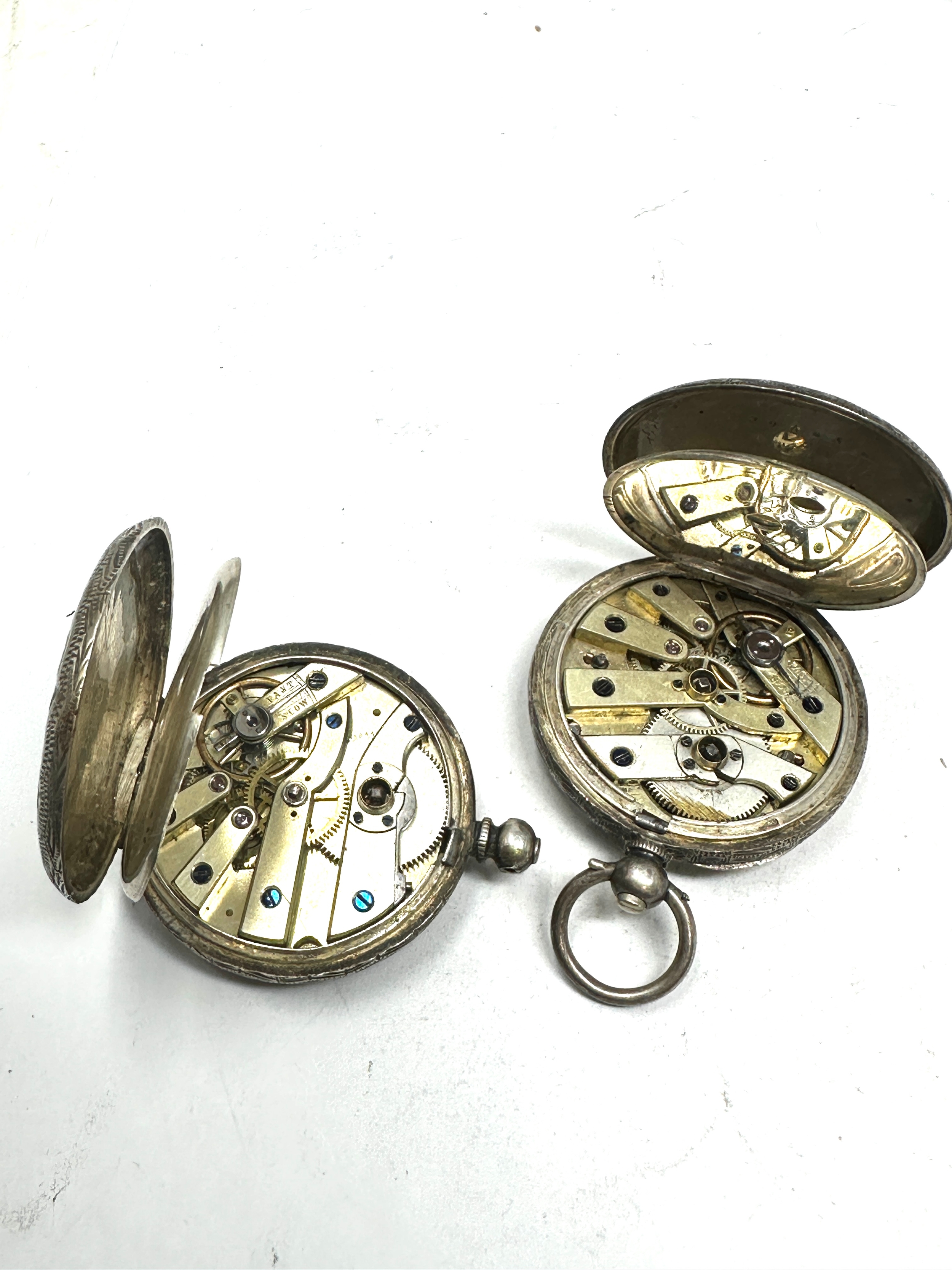 2 antique silver fob watches the watches are not ticking - Image 3 of 3