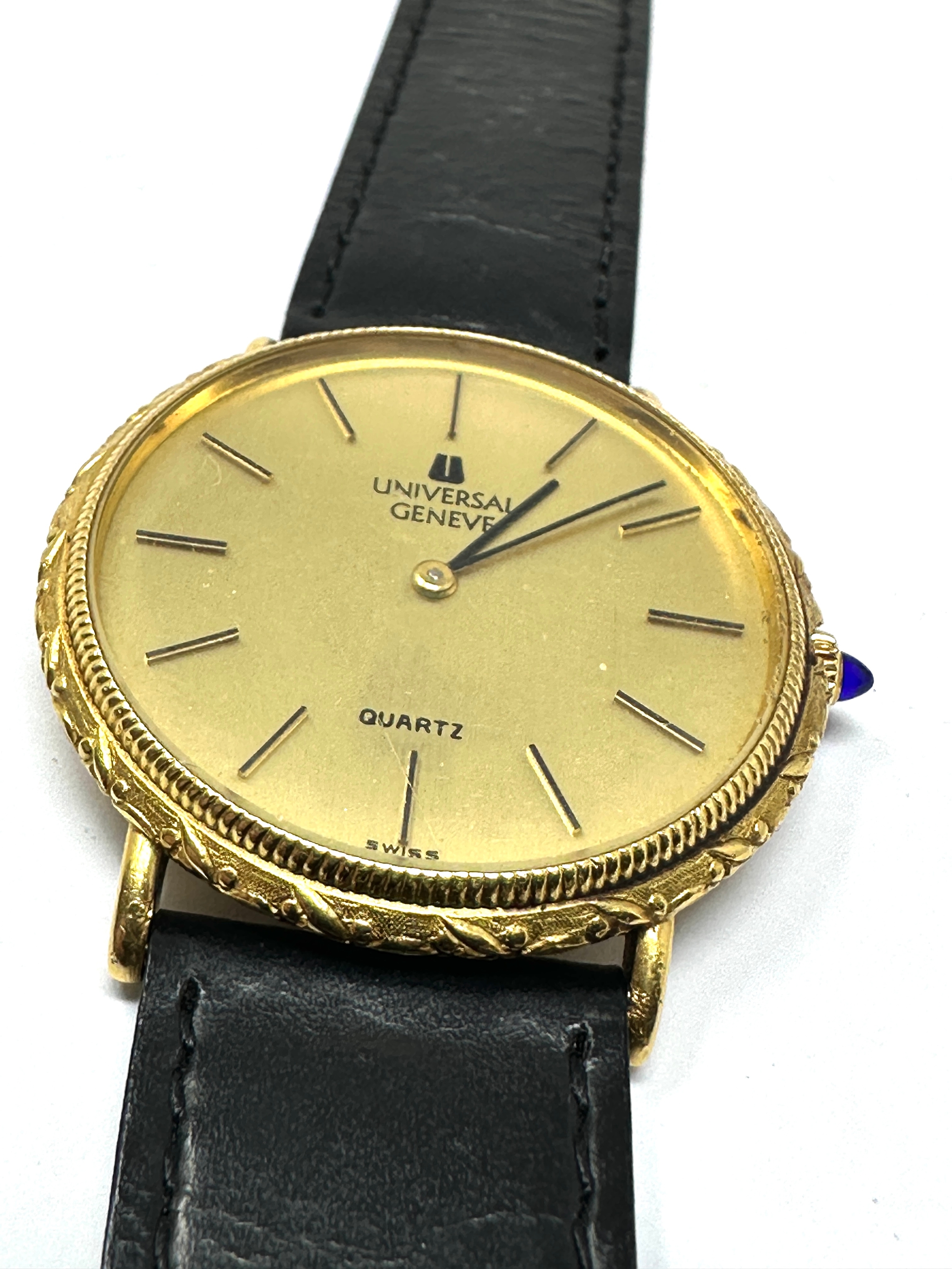 18ct gold universal geneve quartz gents wristwatch the watch is untested will require new battery - Image 4 of 5