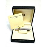 Boxed Dunhill tie clip set with solid 18ct gold detail