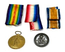 ww1 military items includes medal & 3 original ribbons and wound badge