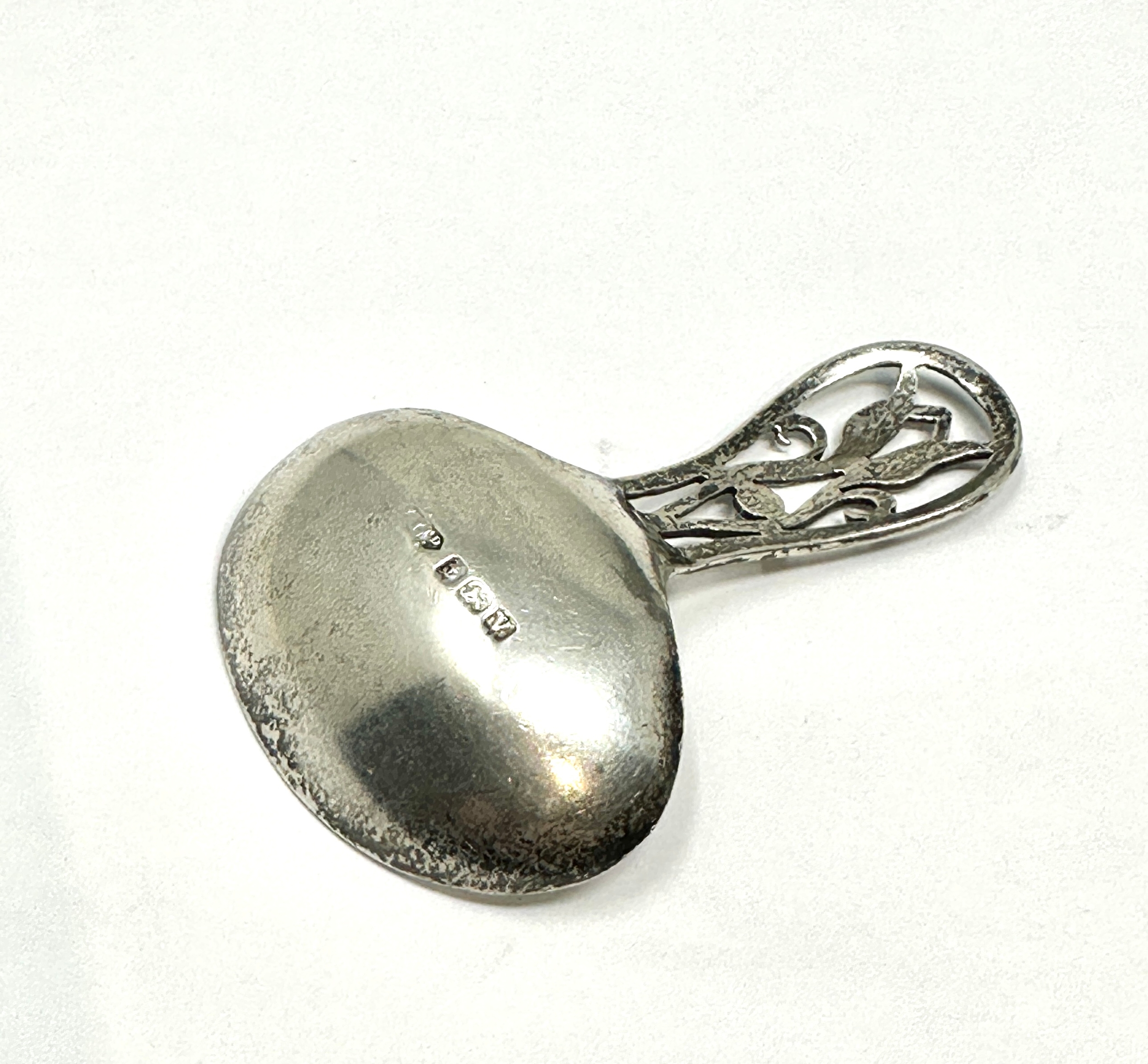 Antique silver tea caddy spoon birmingham silver hallmarks - Image 3 of 4