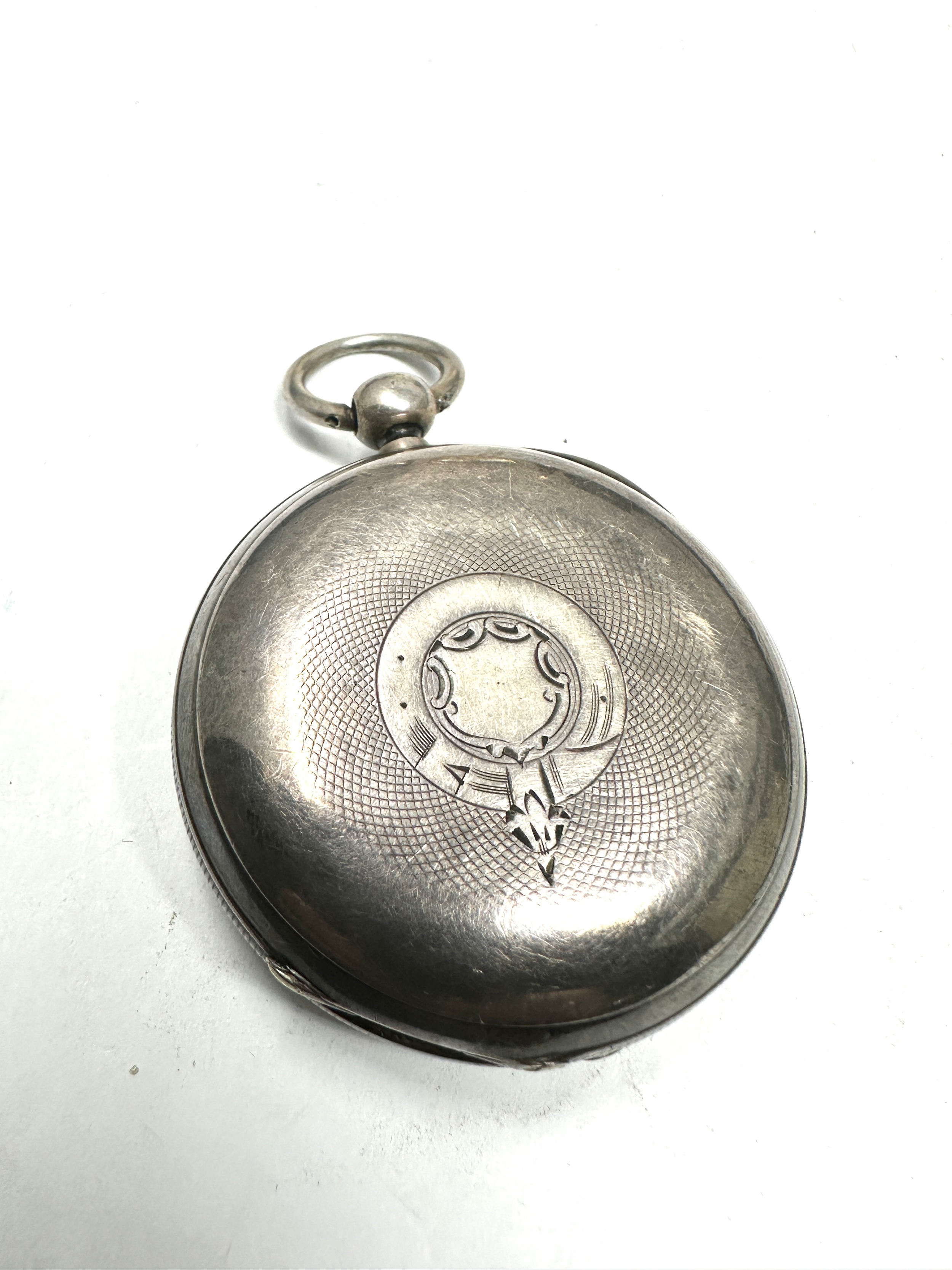 Antique silver open face pocket watch waltham mass movement the watch is ticking - Image 2 of 5