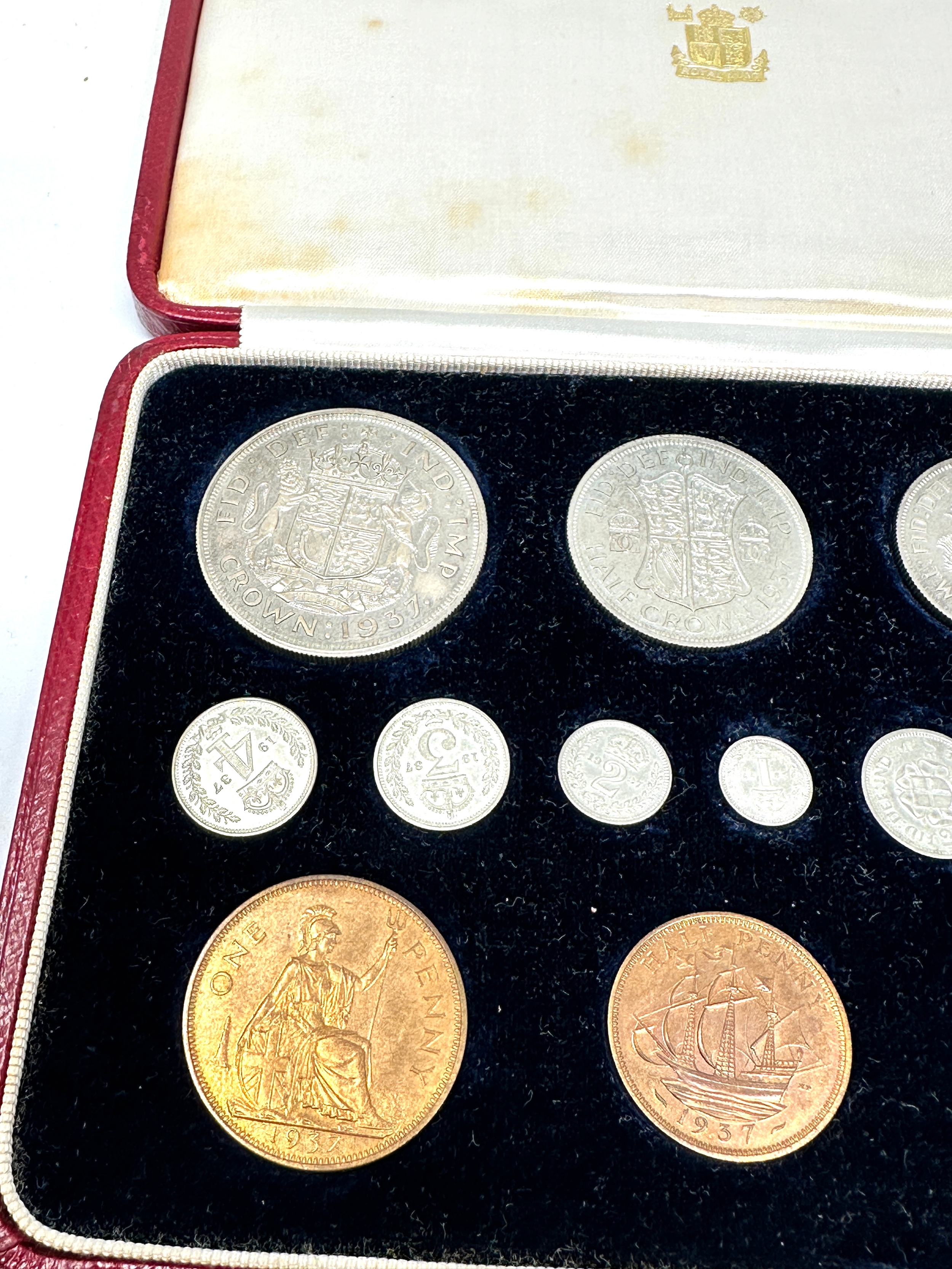 Silver Specimen 1937 15 Coin Set Crown - Farthing & Maundy Money original boxed set in unc condition - Image 2 of 4