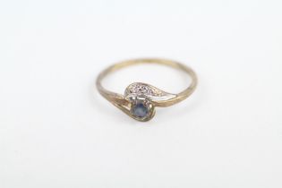 9ct gold vintage sapphire & diamond dress ring