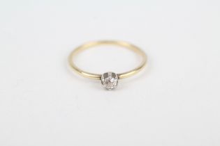 9ct gold old cut diamond solitaire ring, claw set