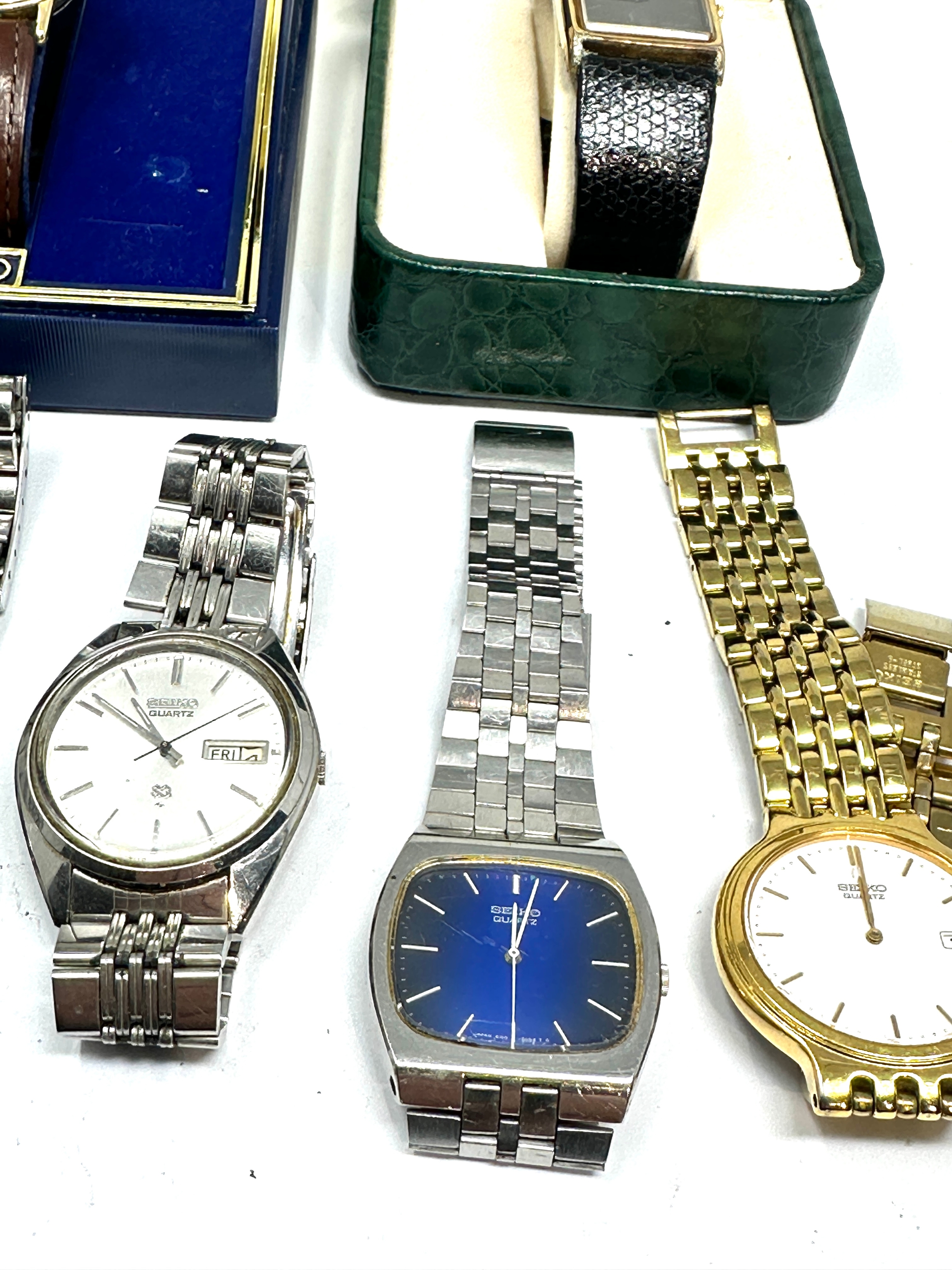 Selection of vintage & later gents seiko quartz wristwatches all untested - Image 3 of 5