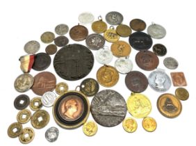 large collection of antique & later medals coins tokens etc