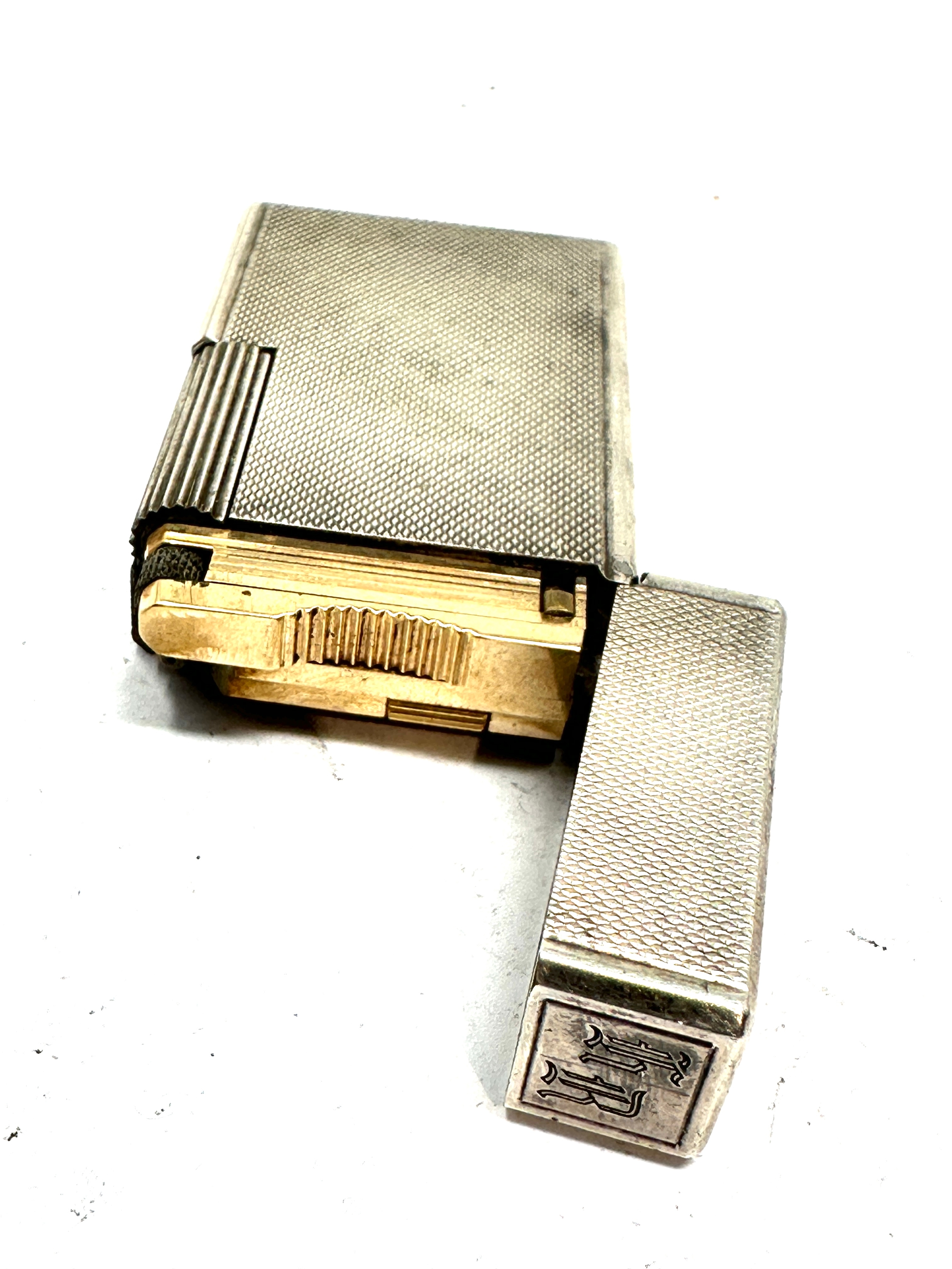 Vintage dupont silver plated cigarette lighter missing filler cap - Image 3 of 4