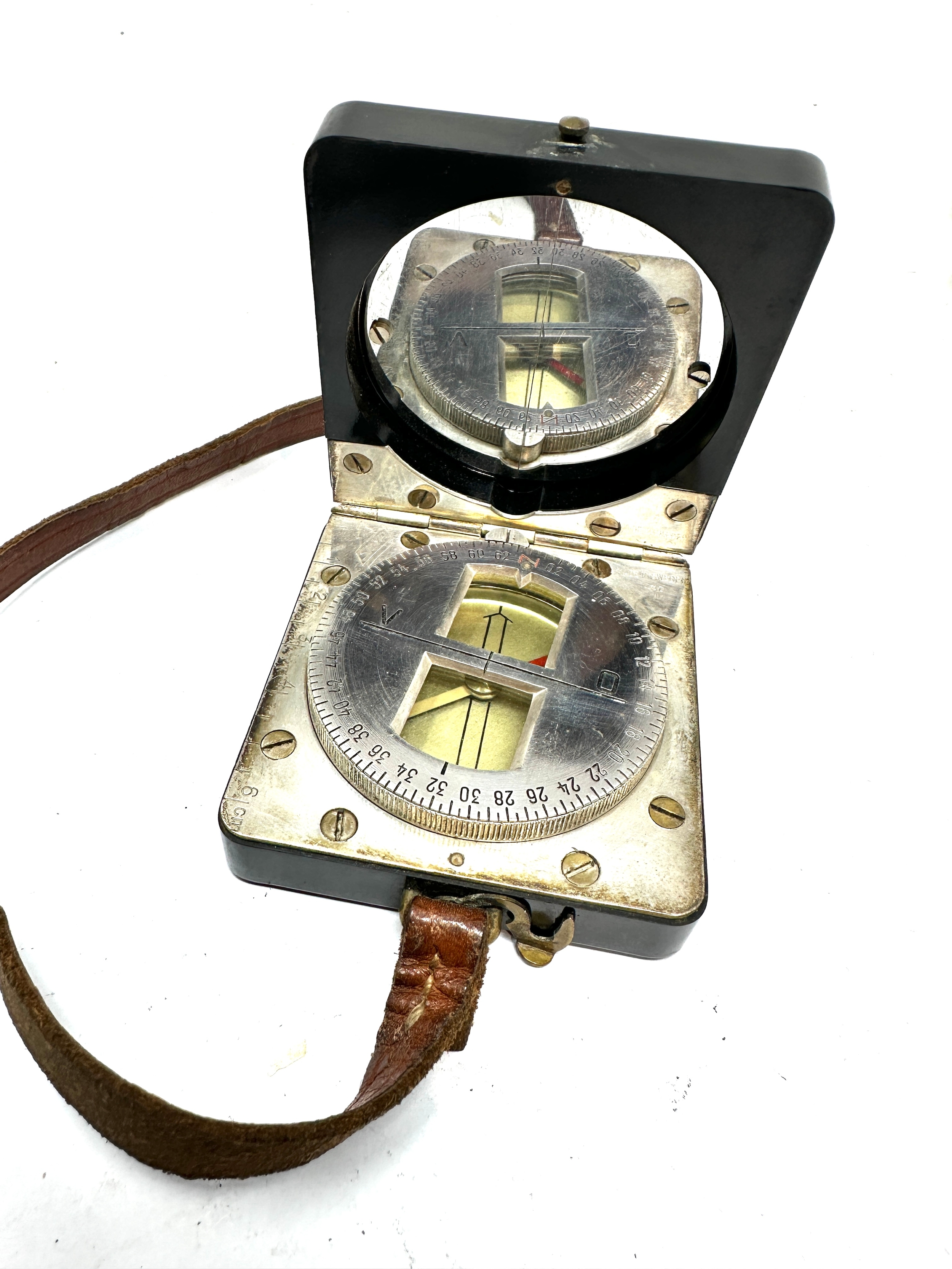 Vintage Silva marching compass and leather strap made in Sweden - Image 3 of 4