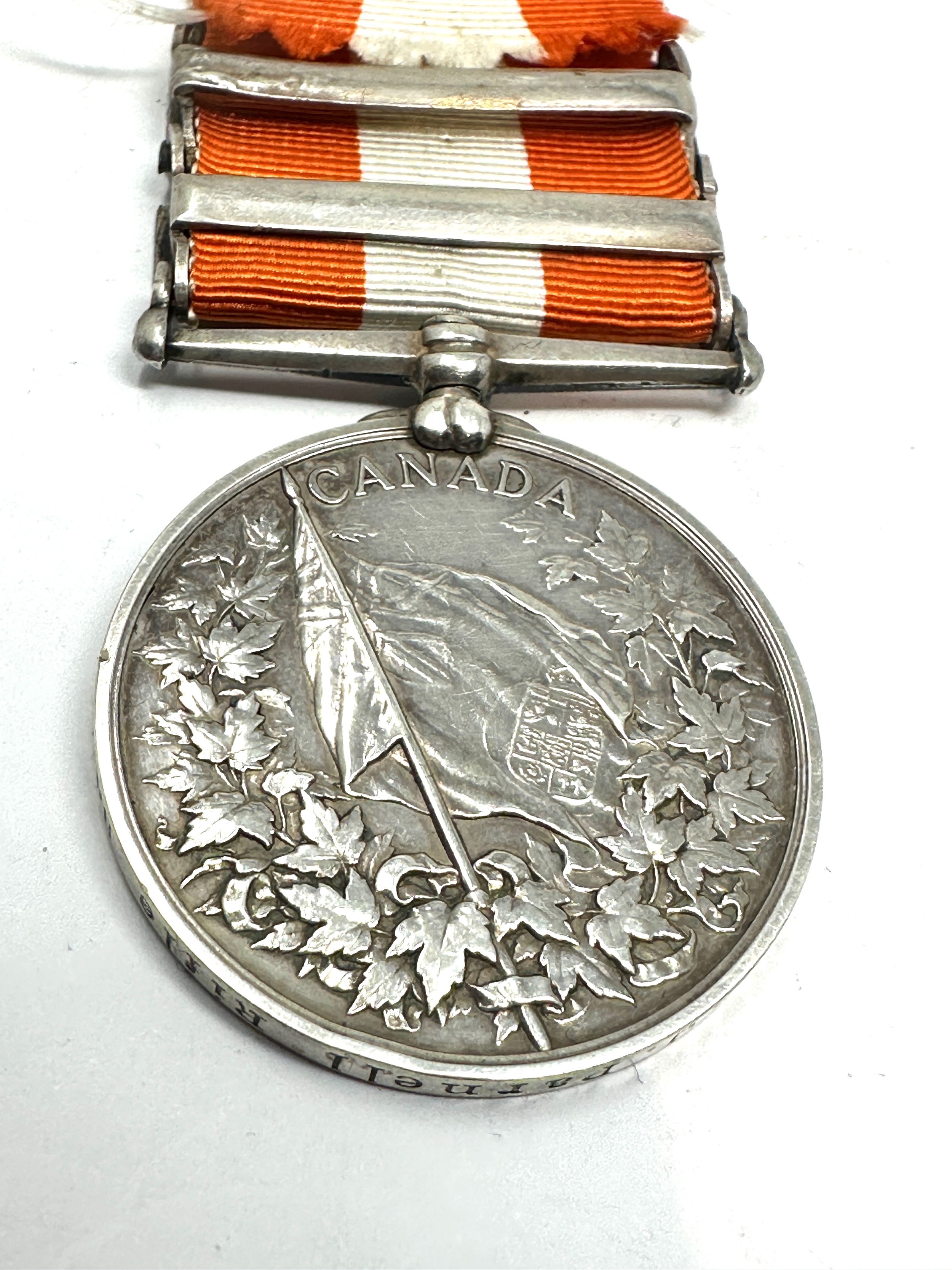 original Canada General Service Medal 1866-1871, to No 105 pte.j.parnell rifle brigade , with two - Image 2 of 4