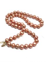 14ct gold bale cultured pearl necklace 35g