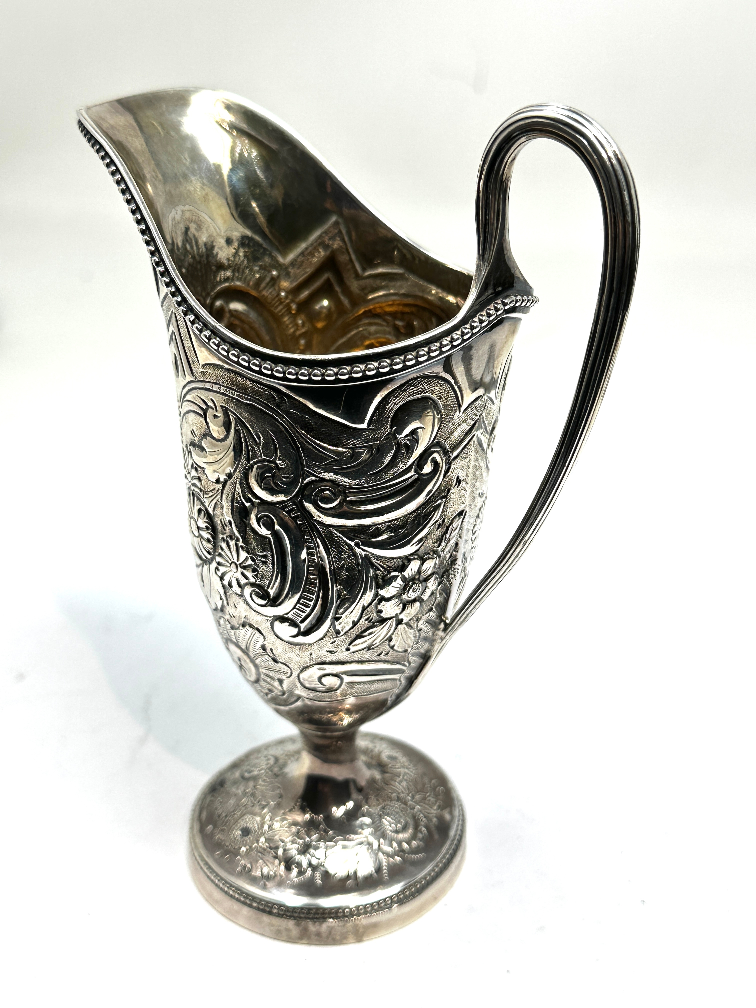 fine heavy georgian silver cream jug london silver hallmarks weight approx 200g - Bild 5 aus 6